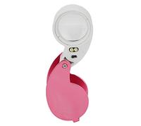 TOPINCN Portable 40X Magnifier Loupe Durable Acrylic Lens Pocket Loupe with LED Lights, Ideal for Antique Collection (Pink)
