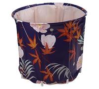 TOPINCN Portable Baths Tub, Foldable Bath Bucket, Thickened Home Freestanding Tub, PVC Soaking Baths Pail for Adults Stress Relief Home Spa Shower Sauna (Maple Leaf)