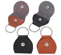 TOPINCN Portable Guitar Pick Holder 4Pcs Stylish Key Chain Organizer Perfect for Musicians on the Go Black Brown