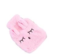TOPINCN Portable Hot Water Bottle with Cute Cover for Cramps and Arthritis, for Relaxing Hands, Feet - PVC/White (Pink)