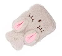 TOPINCN Portable Hot Water Bottle with Cute Cover for Cramps and Arthritis, for Relaxing Hands, Feet - PVC/White (Beige)