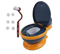 TOPINCN Potty Training Toilet, Realistics Potty Training Seat, Toddler Seat with Tissue Dispenser and Splashs Guard, Baby Chair with Non Slip Base for Toddler Boys Girls Kids (Blue Yellow)