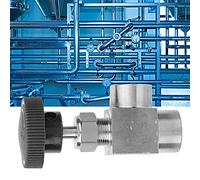 TOPINCN Precision BSPP Female Thread Needle Valve 304 Stainless Steel Angle Type Stop Valve, 1 X Needle (Black Handle 3/8 Inner Wire)