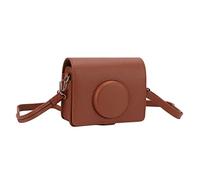 TOPINCN PU Leather Camera Protection Bag Case for Fuji Mini Camera, Portable with Detachable Front Part, Suitable for Outdoor Use (Brown)