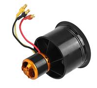 TOPINCN QXMotor High Efficiency 50mm EDF 12 Blades Ducted Fan with Brushless Motor for RC Airplane, Aluminum Alloy Black 4600KV Motor, Suitable for 3-4S Lipo (CW)