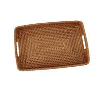 TOPINCN Rattan Serving Basket Tray Large Capacity Handmade Decorative Tray with Handles for Fruits Desserts Kitchen Home Decor (1)