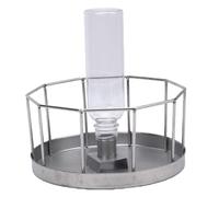 TOPINCN Reptile Automatic Water Feeder Bowl, Stainless Steel Tortoise Drinking Dish with Stable Base and Removable Bowl, Food Water Combo for Lizard Bearded Gecko Terrarium Habitats (Small)
