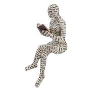 TOPINCN Resin Reading Woman Figurine Innovative Lady Reading Pulp Molding Bookshelf Ornaments for Home Decoration (F)