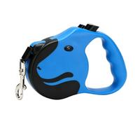 TOPINCN Retractable Dog Leash, One Hand Brake Single Hand Lock Pet Walking Leash 5m Automatic Retractable Non Slip Handle with Thickened Nylon Tape for Small to Medium Dogs and Cats (Dog Head Blue)