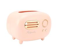 TOPINCN Retro Radio Tissue Box, Super Technology Vintage Radio Tissue Box Cover Plastic for Kitchen for Bathroom (Pink)