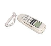 TOPINCN Retro Wall Mountable Telephone with Calendar LCD Display for Home Office, Multifunctional Wall Phone for Hotel, ABS Corded Phone (White)