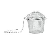 TOPINCN Reusable Coffee Tea Infusing Mesh Brewing Basket Stainless Steel Tea Strainer Mesh Ball Herbal Spice Filter Soup Infuser with Chain(M)