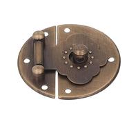 TOPINCN Round Embossing Brass Hasp Buckle Lock Latch, Vintage Box Hasp, Decorative Copper Box Clasp with Antique Charm, Rounded Embossing Design, for Jewelry Boxes (Bronze)