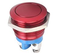 TOPINCN Round Head 16mm Metal Button Switch Self-Reset Power for Industrial Use (Red)
