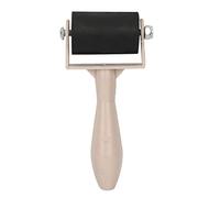 TOPINCN Rubber Roller, 3.5cm Brayer Roller Ink Roller Printmaking Rubber Press Roller with Plastic Handle, Ink Painting Brush Art Stamping Tool for Printmaking Painting Wallpaper (Silver)