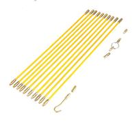 TOPINCN Running Wire Cable Fiberglass Brass Glass Fiber Electrical Pulling Fish Tape Pull & Push Kit 10Pcs 4Mm