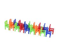 TOPINCN Safe Plastic Stacking Chair Toy Set, Mini Chair Toy for Kid's Partner Communication, 18pcs Colorful Mini Children's Hand-Eye Coordination