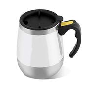 TOPINCN Self Stirring Stainless Steel Coffee Mug with Magnetic Design for Traveling or On-The-Go, Automatic Mixing for Cream, Sugar and Coffee, Great for Home or Office Use (White)