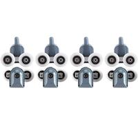 TOPINCN Shower Door Rollers Twin Bottom Top Pulleys Wheels Runners Bathroom Replacement Kit Upper Bottom Rollers 8Pcs(Double Wheel)