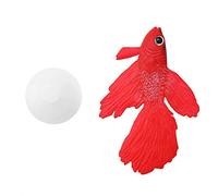 TOPINCN Silicone Artificial Fish High Simulation Lifelike Floating Aquarium Fish Tank Ornament Decoration With Line Suction Cup(Red Betta Fish)