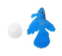 TOPINCN Silicone Artificial Fish High Simulation Lifelike Floating Aquarium Fish Tank Ornament Decoration With Line Suction Cup(Blue Betta Fish)
