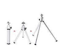 TOPINCN Silver Stoving Varnish Mini Tripod Two Stage Telescopic Foot Tube Anti-Shake Outdoor Travel 3PCS