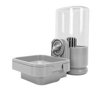 TOPINCN Small Pet Automatic Water Dispenser, Hanging Cage Water Bottle with Filter 750ML Mess Free Bowl for Kitten Puppy Bunny Guinea Pig Small Pet Cage Feeding (750ml Gray)
