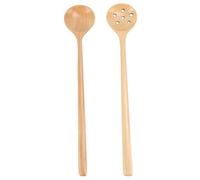 TOPINCN Small Wooden Spoon, Japanese Style Thin Long Handle Round Mouth Cooking Spoon Mixing Spoons Tasting Spoons for Nonstick Cookware