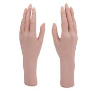 TOPINCN Soft Silicone Mannequin Hand Bendable Display Model for Manicure and Art Practice 1 Pair 10.24 X 3.15in