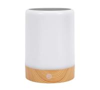 TOPINCN Solar Night Light, Wood Grain Table Lamp with 2000mAh Li Battery, Auto Dusk to Dawn Sensor, for Patio Garden Home