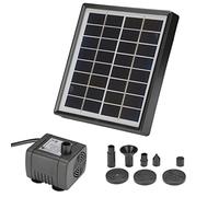 TOPINCN Solar Powered Fountain Pump, 2W Black Plastic Outdoor Water Feature with 3 Sprinklers for Garden, Bird Bath, Small Pond