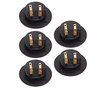 TOPINCN Speaker Terminal Plate with Dual Binding Posts for Home Use, Metal Contacts for Optimal Signal Transmission, 5 Pcs Black Set