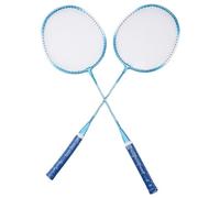TOPINCN Sports Badminton Racket Set Iron Alloy for Beginners with Improved Speed and Agility, Suitable for All Ages, Includes 2 Rackets (Blue)