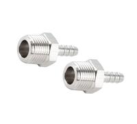 TOPINCN Stainless Steel 1/2in BSPT Male Thread Pipe Connector, Efficient Quick Coupling Joint for Compressed Air Systems, 2PCS (BSPT1/2-8mm)