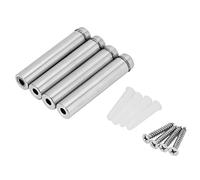 TOPINCN Stainless Steel 12 * 60/12 * 80 Mm in Hollow Glass Support Together for a Glass Decoration Installation and Fixing, 4pcs Advertising Nail for the Surface of the Wall, Long Lifespan, for