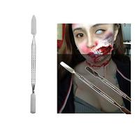 TOPINCN Stainless Steel Anti-Slip Double Ended Scar Wax Spatula Applicator for Special Effects Makeup, Durable Lightweight Portable for Face Engraving, L Size (Small Size)