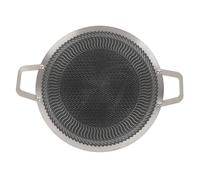 TOPINCN Stainless Steel BBQ Grill Pan, Versatile Griddle Pan Compatible with Induction & All Heat Sources, for Indoor Outdoor Cooking (38cm)