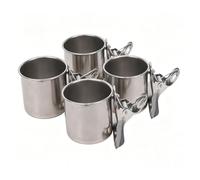 TOPINCN Stainless Steel Bird Feeding Cup with Clip for Bird Cages (Medium