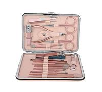 TOPINCN Stainless Steel Nail Clippers Set Durable Cuticle Clippers Kit Easy-to-Use Tool for Home and Travel 18pcs for Nail Care Rose Gold (18-piece set-rose gold)