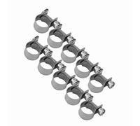 TOPINCN Stainless Steel Rustproof Hose Clamps Set for Air Water Fuel Silicone Hose, 10pcs Mini Pipe Clips Kit 6mm-20mm, Convenient Installation for Auto Repair Shop (11-13Mm)