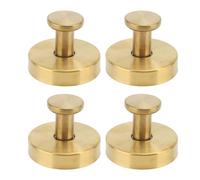 TOPINCN Stainless Steel Suction Cup Hooks, Suction Towel Hangers Wall Hanger 4 Pcs Holds 11 Pounds Water Resistants Rustproof with Advanced Technology for Bathroom (Golden)