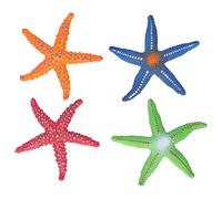 TOPINCN Starfish Model, 4pcs Simulation Sea Animals Educational Toy for Kids, Develop Imagination and Creativity, with Plastic Material for Children Above 3 Years Old (four-color five-pointed star)