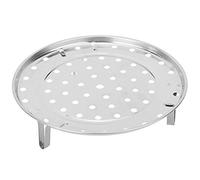 TOPINCN Steam Holder, Stainless Steel Steam Rack Round Steaming Tray Cooling Rack Insert with Supporting Feet for Pots, Pans, Crock Pots Silver (L)