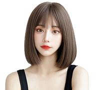 TOPINCN Stylish Women Short Brown Bob Wig for All Face Shapes, High Temperature Silk Material