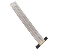 TOPINCN T Rule T Square Stainless Steel Scribing Ruler with Fine Marking Holes 1/16 1/32 /64 Scale for Woodworking Carpentry Measuring Tool (30.5cm / 12in)