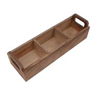 TOPINCN Tea Bag Organizer, Wooden 3 Compartment Storage Box for Tea Coffee Sugar Packets, with Dual Handle for Countertop Desk Office Home