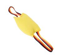 TOPINCN Tear Proof Dog Tug Toy with Reinforced Hand Strap, No Stuffing Bite Pillow for Outdoor Training Fetch (Yellow)