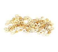 TOPINCN Terminal Brass Ring with Closed Design High Conductivity Clamping Cable Termination Battery Connector, 100pccs M6 Terminal Ring for the Operation of the Cable