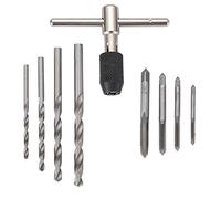 TOPINCN Threading Tapping Tool Kit 9Pcs/Set Screw Taps & T-Handle Tap Wrench & 2.5~5.2Mm Twist Drill Bits Hand Tool Set M3/M4/M5/M6