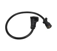 TOPINCN Trailer Extension Fit for Cord Weatherproof 3ft 7 Way Double Prong Male Plug Connector for RV Camping PVC+Copper Black